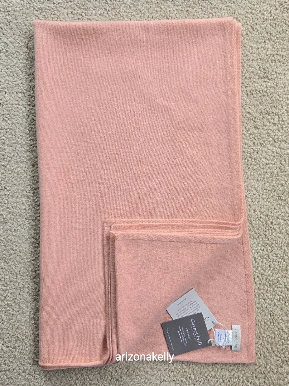 NWT Garnet Hill Cashmere Scarf Pink Knit - Picture 1 of 16